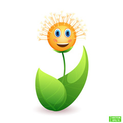 Cartoon character cute bright flower