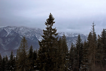 View from Gubalowka (1,126 m) on Tatry mountains, Zakopane, Poalnd