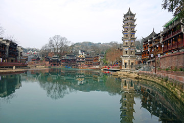 Fenghuang Ancient Town , One of most famous ancient town in Hunan China.
