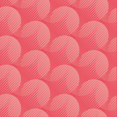 Coral color round shape 60s style tracery