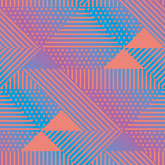 Triangle and dots geometric seamless pattern