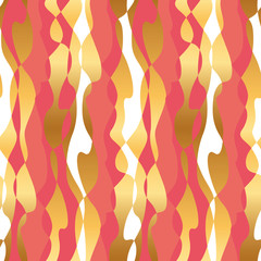 tropical coral color wavy abstract seamless pattern.
