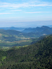 Fototapeta na wymiar View of Three Crowns Massif. Pieniny, Poland, Slovakia. View from mountain Wysoka (Vysoké Skalky).