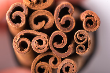 Closeup of cinnamon sticks