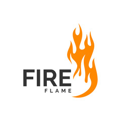 Fire flame logo design vector. Hot logo template