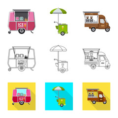 Isolated object of market and exterior icon. Set of market and food stock vector illustration.