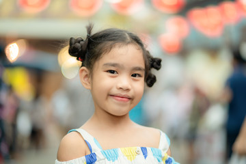 Portrait of a happy smiling child girl