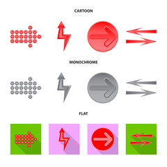 Vector design of element and arrow logo. Set of element and direction vector icon for stock.