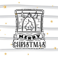 Obraz premium Merry Christmas typography.