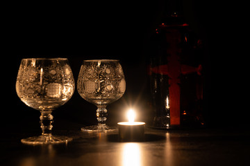 Two brandy glasses.