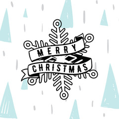 Merry Christmas typography.
