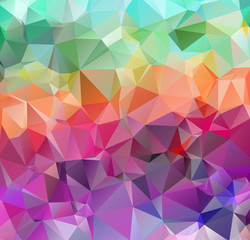 Low Poly abstract background with colorful triangular polygons with a brilliant