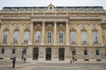 Walking on Buda Castle in Budapest on December 30, 2017.