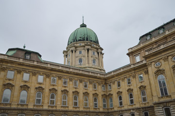 Fototapeta na wymiar Walking on Buda Castle in Budapest on December 30, 2017.