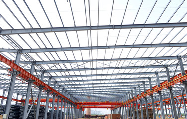 Steel structure workshop is under construction