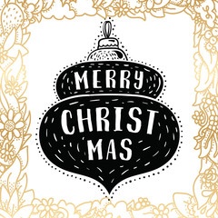 Merry Christmas typography.