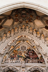 Sculptures of the Last Judgement of Evangelical Church Burn Munster front facade, Switzerland