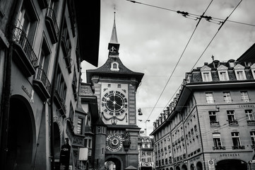Obraz premium Astronomical Zytglogge clock tower in old town of Bern, Switzerland