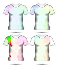  t-shirt templates abstract geometric collection of different colors polygonal mosaic