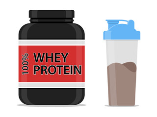 Protein and Shaker Vector Icon Illustration