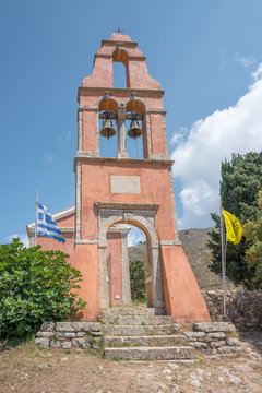 Church in Old Perithia on Corfu, Greece.
