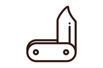 folding Swiss army knife flat icon