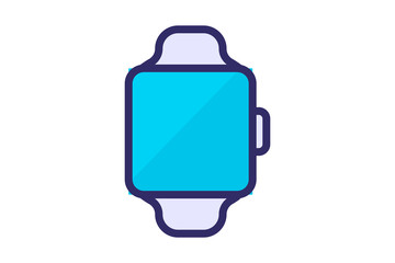 wrist electronic watch with touch screen flat icon