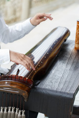 Local close-up of Chinese traditional instrument Guqin - 238007660