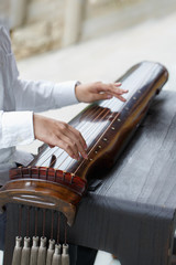 Local close-up of Chinese traditional instrument Guqin - 238007664