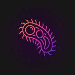 Pathogen vector colored icon or design element in outline style on dark background