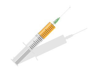 Medical syringe in flat style Illustration Vector