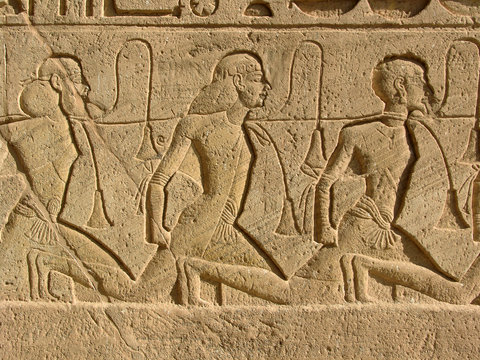 Relief mit Gefangenen und Sklaven in Abu Simbel - &Auml;gypten