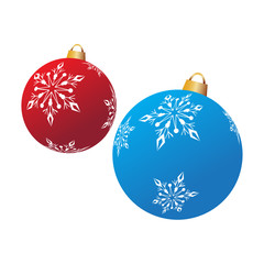 Christmas Colored Balls isolated illustration on white background