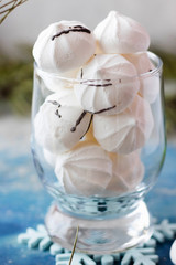 Meringue in a glass goblet