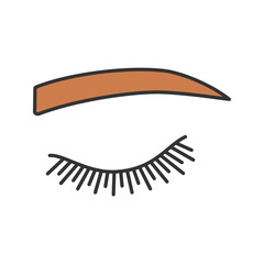 Straight eyebrow shape color icon