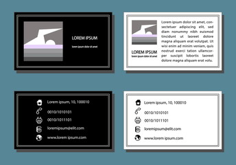 corporate design business card set two-color vector