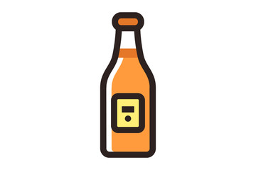glass beer bottle, a flat color icon