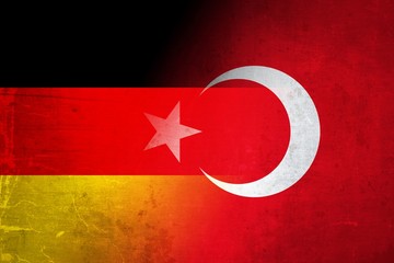 Germany and Turkey grunge flag mix