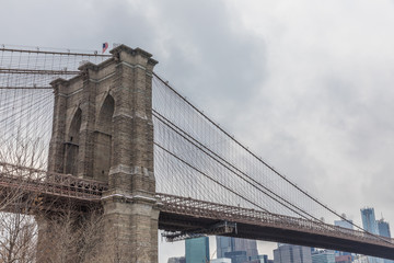 Fototapeta na wymiar View on Brooklyn bridge and Manhattan