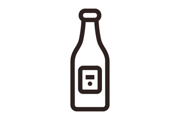 glass beer bottle, a flat color icon