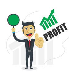 Businessman Vector Illustration with Profit Progress Concept.