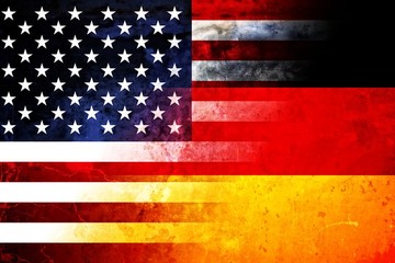 USA and Germany grunge flag mix