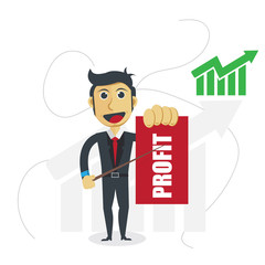 Businessman Vector Illustration with Profit Progress Concept.