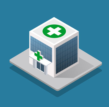 Hospital Isometric 3d Building