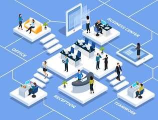 Office People Isometric Composition