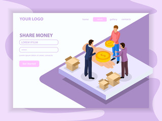 Sharing Economy Isometric Web Page