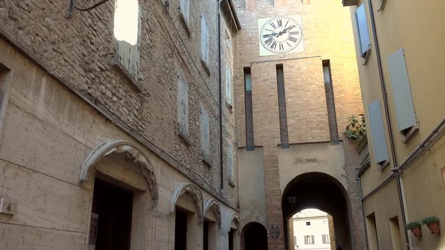 clock tower in ancient village on Modena hills