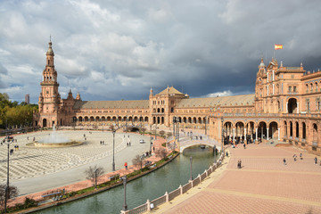 Naklejka premium Plaza of Spain in Seville, the capital of Andalusia.