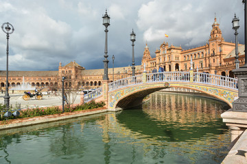 Fototapeta premium Plaza of Spain in Seville, the capital of Andalusia.