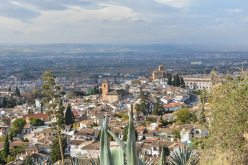 Granada, Andalusia. View overlooking the town.